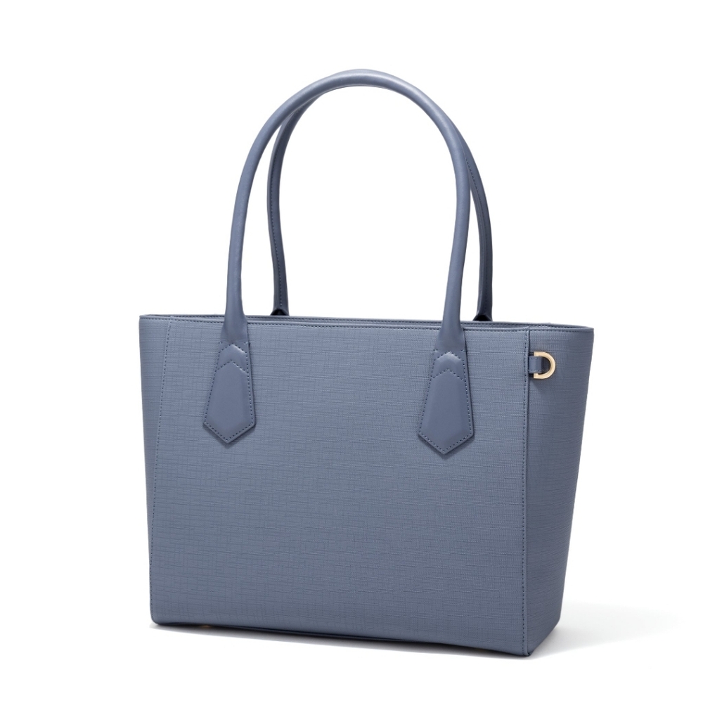 Dover Signature Laptop Travel Tote Coated Canvas Ash Blue